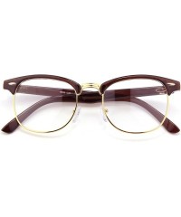 Wayfarer Clear Lens Glasses For Men Women Fashion Non-Prescription Nerd Eyeglasses Acetate Square Frame PG05 - 2 Brown - CI17...