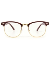 Wayfarer Clear Lens Glasses For Men Women Fashion Non-Prescription Nerd Eyeglasses Acetate Square Frame PG05 - 2 Brown - CI17...