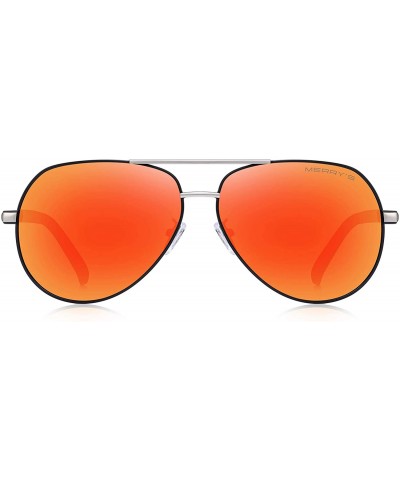 Aviator Men Vintage Aluminum Polarized Sunglasses for Men Womens Polarized Mirror with Case - Red Mirror - C018XSI3S30 $12.79