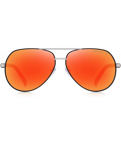 Aviator Men Vintage Aluminum Polarized Sunglasses for Men Womens Polarized Mirror with Case - Red Mirror - C018XSI3S30 $12.79