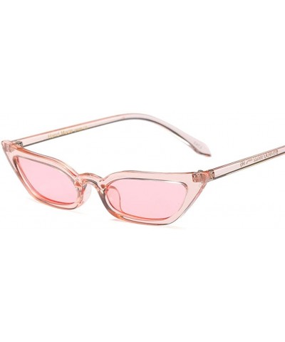Cat Eye Sexy Cat Eye Sunglasses Women Small Frame Leopard Sun Glasses For Ladies - Clear Pink - CH18HMSOC6D $9.91