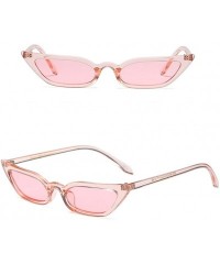 Cat Eye Sexy Cat Eye Sunglasses Women Small Frame Leopard Sun Glasses For Ladies - Clear Pink - CH18HMSOC6D $9.91