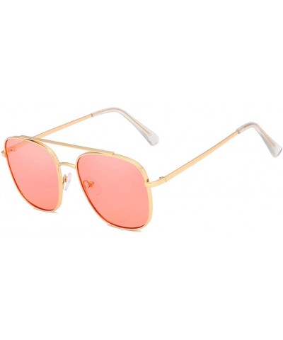 Oval Unisex Sunglasses Retro Blue Drive Holiday Oval Non-Polarized UV400 - Pink - CG18R96O85D $19.87