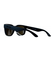 Oversized Mens Mirror Lens Gangster Oversize Horn Rim Sunglasses - Blue Revo - CU12MWV5MBT $10.88
