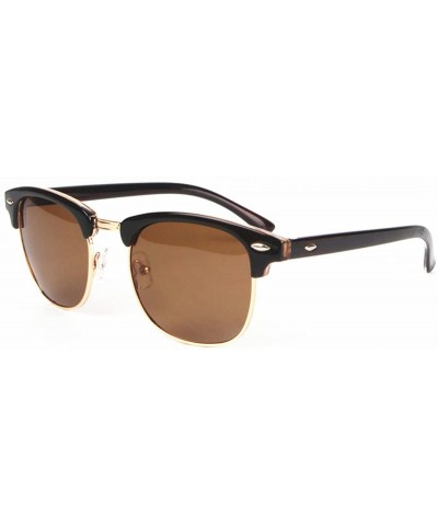 Aviator Sunglasses Women Men Classic Style Polarized Sun glasses - Brown Frame Brown Lens - CF184KQ0QI8 $21.58