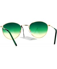 Round Gold Round Oval Frame Sunglasses Ombre Gradient Color Lens UV 400 - Gold - CK186RZWR34 $11.44