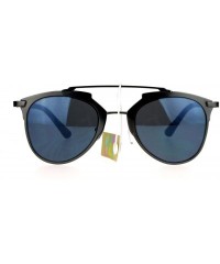 Aviator Fashion Sunglasses Unisex Metal Top Bar Aviators Designer Eyewear - Gunmetal - CT12BDDH4PX $8.89