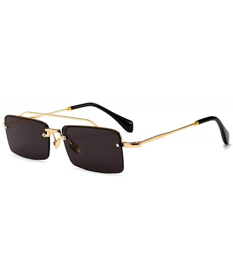 Rectangular Narrow - modern - retro square sunglasses - fashion street shots - model walking Sunglasses - CY18W574DCA $19.26