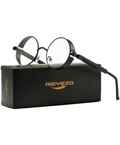 Round Round Steampunk Sunglasses for Men Women Gothic Glasses John Lennon Style Metal Frame 100% UV Blocking Lens - C219DIG9G...