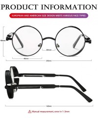 Round Round Steampunk Sunglasses for Men Women Gothic Glasses John Lennon Style Metal Frame 100% UV Blocking Lens - C219DIG9G...