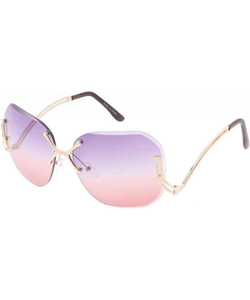 Shield Heritage Modern "Tahiti" Wired Frame Sunglasses - Purple - CH18GYXLA25 $11.83