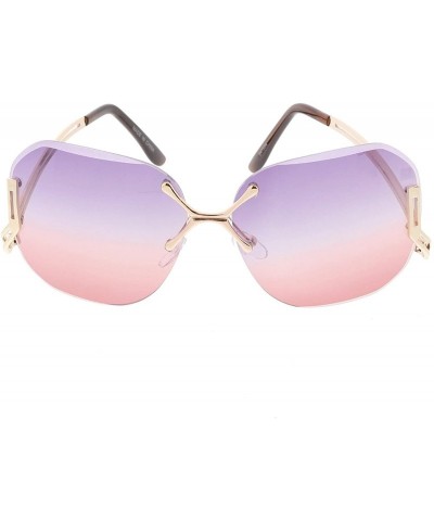 Shield Heritage Modern "Tahiti" Wired Frame Sunglasses - Purple - CH18GYXLA25 $18.37