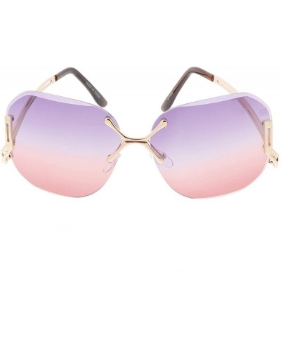 Shield Heritage Modern "Tahiti" Wired Frame Sunglasses - Purple - CH18GYXLA25 $18.37