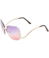 Shield Heritage Modern "Tahiti" Wired Frame Sunglasses - Purple - CH18GYXLA25 $11.83