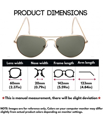 Aviator Flat Top XL Aviator Sunglasses for Men Women Pilot Sunglass Top Gun 5151 - Gold Frame/Green Lens - CX18M62HYY0 $8.86