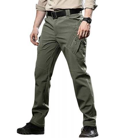 Sport Men's Ski Water Repellent Softshell Fleece Lined Hiking Pants Tactical Trousers - Green - CS18QKY8G60 $63.14