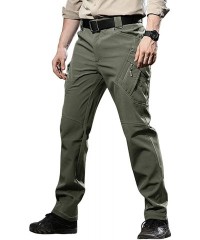 Sport Men's Ski Water Repellent Softshell Fleece Lined Hiking Pants Tactical Trousers - Green - CS18QKY8G60 $35.46