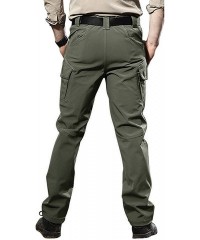 Sport Men's Ski Water Repellent Softshell Fleece Lined Hiking Pants Tactical Trousers - Green - CS18QKY8G60 $35.46