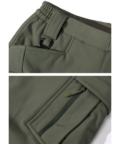 Sport Men's Ski Water Repellent Softshell Fleece Lined Hiking Pants Tactical Trousers - Green - CS18QKY8G60 $35.46