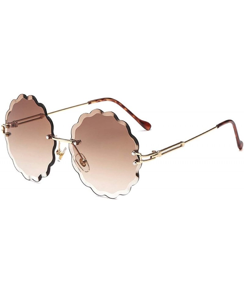 Rimless 2019 Rimless Sunglasses Women Candy Color Lens Plastic Sun Glasses Classic Vintage Feminino UV400 - Tea - CI18W89NHX9...