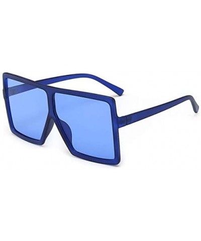 Square Vintage Sunglasses Oversize PinkDiamond - C18 Blue - CU19922HQLG $64.61