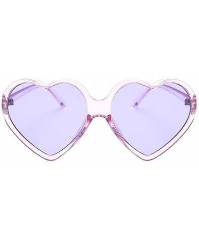 Wayfarer Unisex Heart-Shaped Shades Sunglasses Integrated UV Protection Sunglasses Glasses - Purple - C5196EAH0UK $7.64