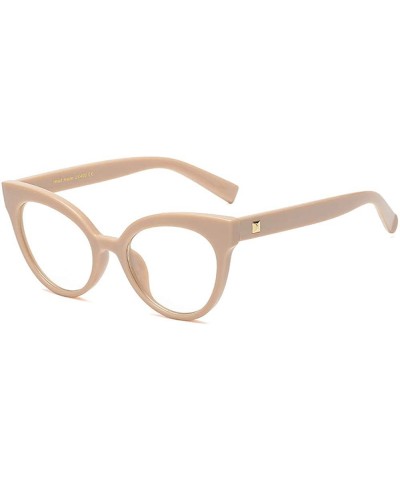 Oversized Fashion Glasses Optical Non Prescription Eyeglasses - Beige - CQ18K7K8R0Y $30.82