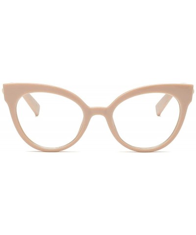 Oversized Fashion Glasses Optical Non Prescription Eyeglasses - Beige - CQ18K7K8R0Y $15.61