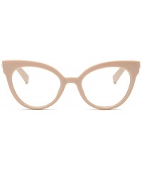 Oversized Fashion Glasses Optical Non Prescription Eyeglasses - Beige - CQ18K7K8R0Y $15.61