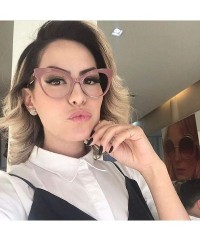 Oversized Fashion Glasses Optical Non Prescription Eyeglasses - Beige - CQ18K7K8R0Y $15.61