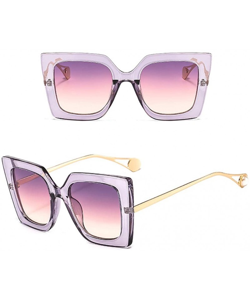 Rectangular Fashion Square Sunglasses For Women-Street Style-Shade Glasses Owersized Lens - G - C7190EE6EHI $37.17