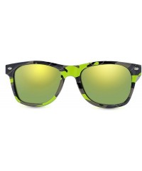 Square Designer Fashion Sunglasses For Men Women - UV400 Retro Sun Glasses - Camouflage Lime-green - CW18Q6WZ76M $8.65