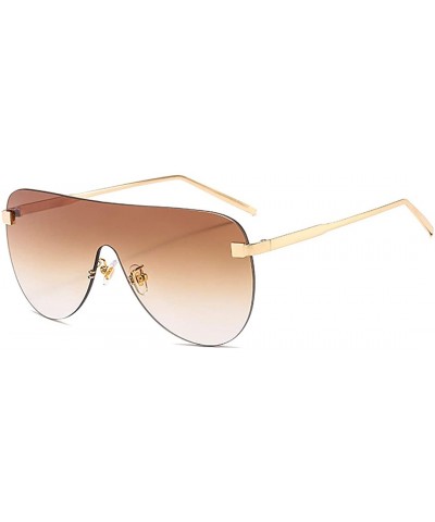 Round Fashion Round Metal Frame Sparkling Crystal Sunglasses UV Protection Eyewear Oversized - Light Brown - CV1906THZCU $25.38