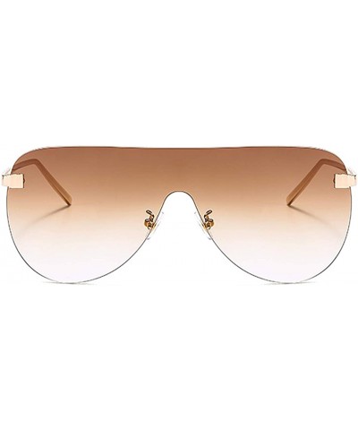 Round Fashion Round Metal Frame Sparkling Crystal Sunglasses UV Protection Eyewear Oversized - Light Brown - CV1906THZCU $10.02