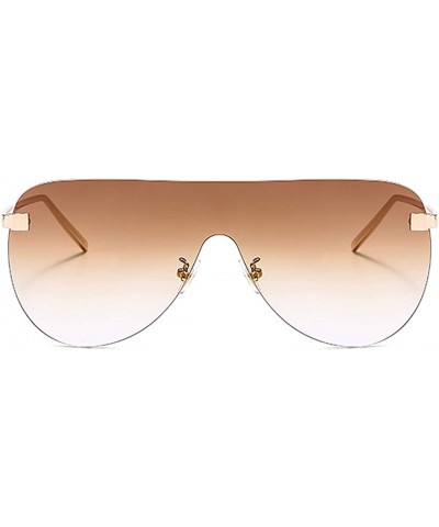 Round Fashion Round Metal Frame Sparkling Crystal Sunglasses UV Protection Eyewear Oversized - Light Brown - CV1906THZCU $10.02