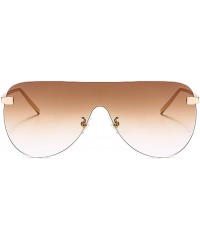 Round Fashion Round Metal Frame Sparkling Crystal Sunglasses UV Protection Eyewear Oversized - Light Brown - CV1906THZCU $10.02