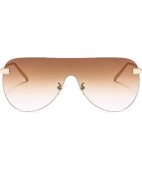 Round Fashion Round Metal Frame Sparkling Crystal Sunglasses UV Protection Eyewear Oversized - Light Brown - CV1906THZCU $10.02