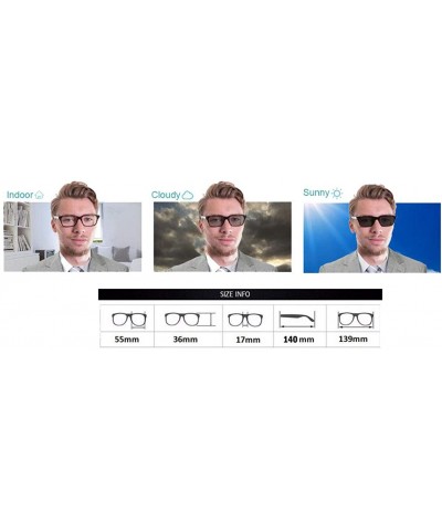 Rectangular Men Photochromic Light-sensible Reading glasses Sun readers spring hinges 55-17 UV protection - Gold - CP1986OUG7...