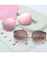 Oversized Square Metal Cat Sunglasses Female Male Multicolor Sun Glasses Outdoor Travel Driving Eyewear - 8 - CJ18WC3Y6L9 $21.91