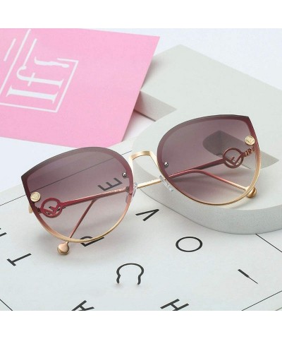 Oversized Square Metal Cat Sunglasses Female Male Multicolor Sun Glasses Outdoor Travel Driving Eyewear - 8 - CJ18WC3Y6L9 $21.91