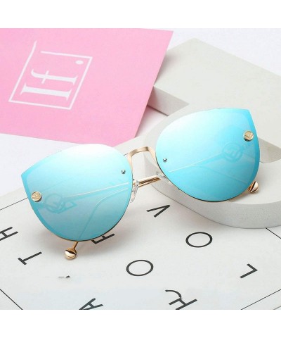 Oversized Square Metal Cat Sunglasses Female Male Multicolor Sun Glasses Outdoor Travel Driving Eyewear - 8 - CJ18WC3Y6L9 $21.91