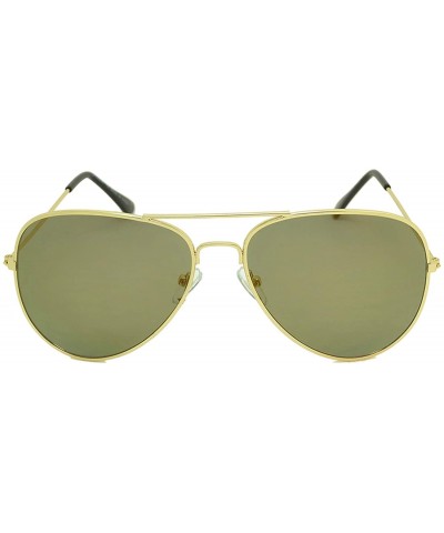Aviator Classic Aviator Sunglasses Lightweight Metal Frame Polarized Lens - Style 1- Gold/Gold - CZ195ZTYTNC $10.65