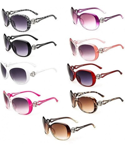 Oval Women Fashion Oval Shape UV400 Framed Sunglasses Sunglasses - Coffee - C1199HX82IS $12.24