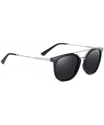 Square Square Frame Sunglasses for Men Driving Sun Glasses Summer Eyewear UV400 - C2silver Black - CG199I896RL $10.56