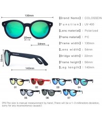 Aviator Sunglasses Women Polarized Fashion Sun Glasses Retro Round Polarized Lens Blue - Black - C818YLYHZ5G $14.08