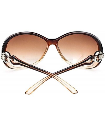 Oval Women Fashion Oval Shape UV400 Framed Sunglasses Sunglasses - Coffee - C1199HX82IS $28.82