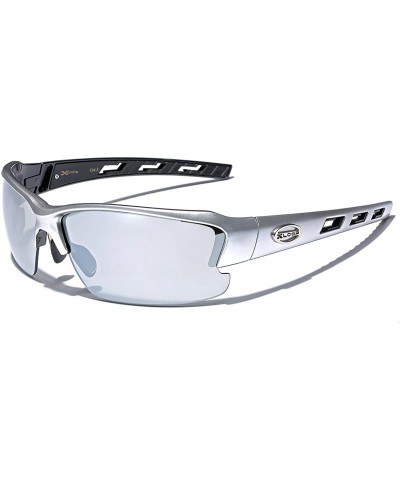 Oversized Oversized Wide Frame Men's Cycling Baseball Driving Water Sports Sunglasses - LARGE Size - Silver - Silver Mirror -...