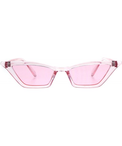 Cat Eye Womens Pop Candy Color Narrow Cat Eye Plastic Sunglasses - Pink - C118GQXR49W $19.29