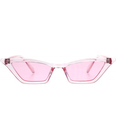 Cat Eye Womens Pop Candy Color Narrow Cat Eye Plastic Sunglasses - Pink - C118GQXR49W $12.09