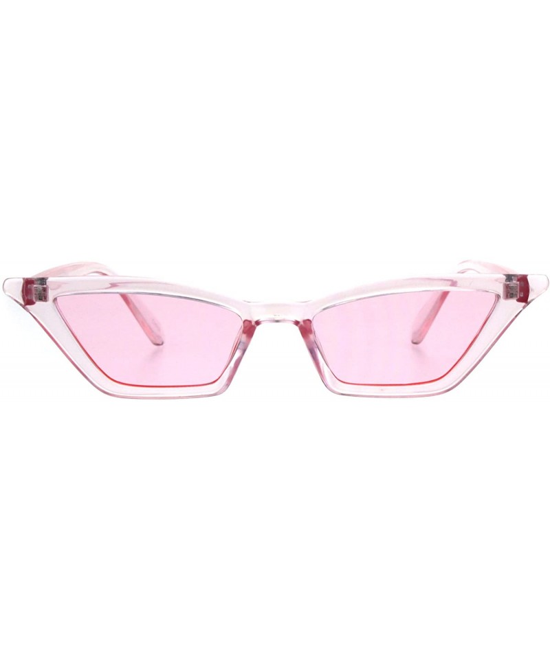 Cat Eye Womens Pop Candy Color Narrow Cat Eye Plastic Sunglasses - Pink - C118GQXR49W $12.09